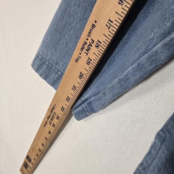 VTG Denim Jean Jacket Shacket Sz M Blue Silver Embroidery Pearls Pockets Boho - Picture 14 of 15